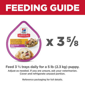 Hill's Science Diet Puppy Small & Mini Breed Savory Stew with Chicken & Vegetables Wet Dog Food - 3.5 oz Trays - Case of 12