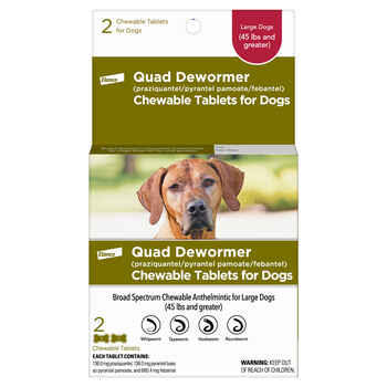 Elanco Quad Dewormer Chewable Tablets for Dogs  Large Dogs 2 ct product detail number 1.0