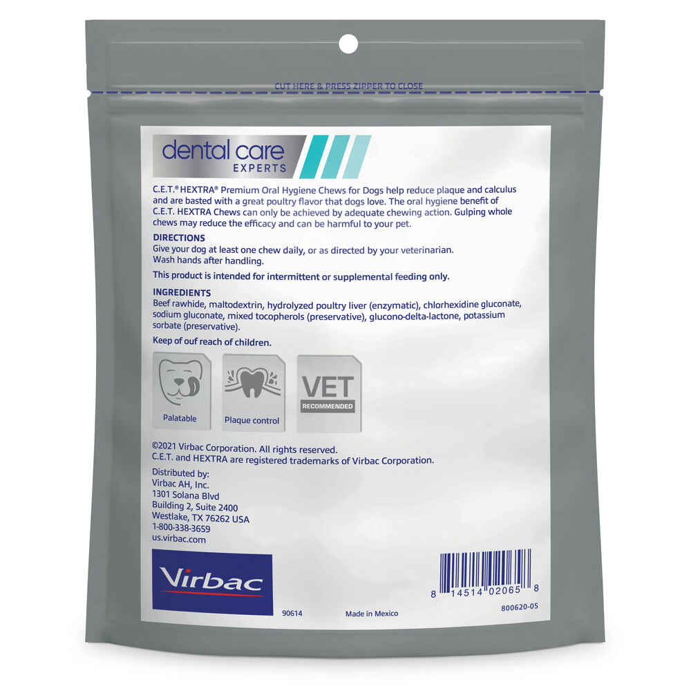 C.E.T. HEXtra Premium Oral Hygiene Chews Dog Dental Treats