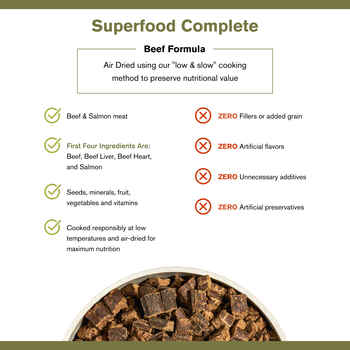 Badlands Ranch Superfood Complete Beef Formula Air Dried Dog Food 11.5 oz Bag