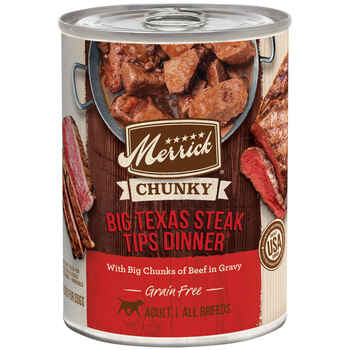 Merrick Grain Free Big Texas Steak Tips Dinner Canned Dog Food 12.7-oz, case of 12 product detail number 1.0