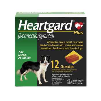 Heartgard Plus Chewables 12pk Green 26-50 lbs product detail number 1.0
