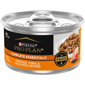 Purina Pro Plan Adult Complete Essentials Chicken, Tuna & Wild Rice Entree Wet Cat Food 3 oz Cans (Case of 24) product detail number 1.0