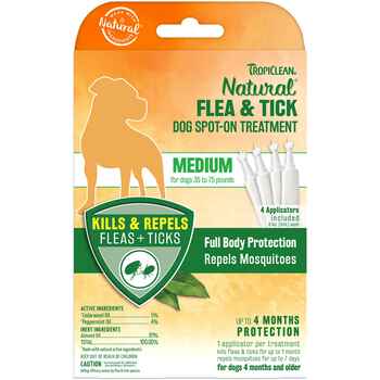 TropiClean Natural Flea & Tick Spot-On Treatment Medium Dogs 4 pk product detail number 1.0