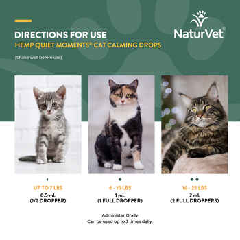 NaturVet Hemp Quiet Moments Hemp Oil Calming Drops Supplement for Cat Drops 1oz