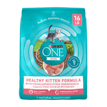 Purina ONE +Plus Healthy Kitten Formula High Protein, Natural Chicken Dry Kitten Food 16 lb. Bag product detail number 1.0