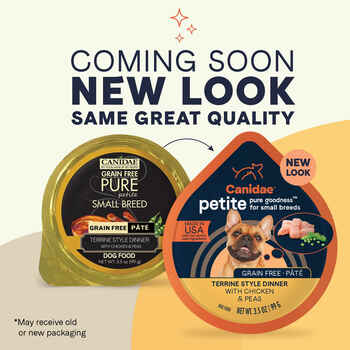 Canidae PURE Petite Small Breed Grain Free Chicken & Peas Pate Wet Dog Food 3.5 oz Cups - Pack of 12