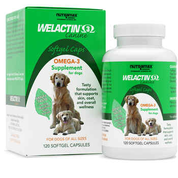 Nutramax Welactin Omega-3 Fish Oil Skin and Coat Health Supplement for Dogs Softgel Caps, 120ct product detail number 1.0