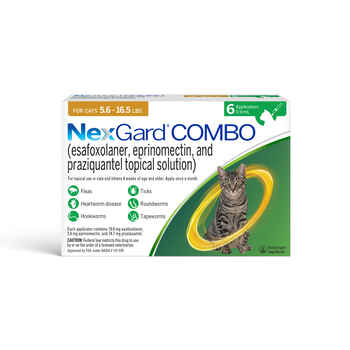 NexGard COMBO for Cats 5.6-16.5 lbs. (Yellow Box) 6 Doses (6 Month Supply) product detail number 1.0