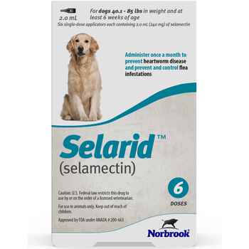 Selarid® (selamectin) Dogs 40.1-85 lbs 12 pk product detail number 1.0