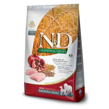 Farmina N&D Ancestral Grain Adult Medium & Maxi Chicken & Pomegranate Light Dry Dog Food 26.4 lb Bag product detail number 1.0