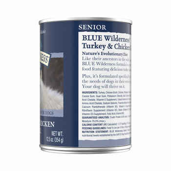 Blue Buffalo BLUE Wilderness Senior Turkey & Chicken Grill Wet Dog Food 12.5 oz Can - Case of 12