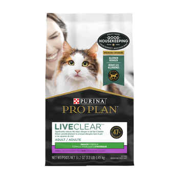 Purina Pro Plan LIVECLEAR Adult Indoor Turkey & Rice Formula Dry Cat Food 3.2 lb Bag product detail number 1.0