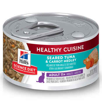 Hill's Science Diet Adult 11+ Senior Healthy Cuisine Seared Tuna & Carrot Medley Wet Cat Food - 2.8 oz Cans - Case of 24 product detail number 1.0
