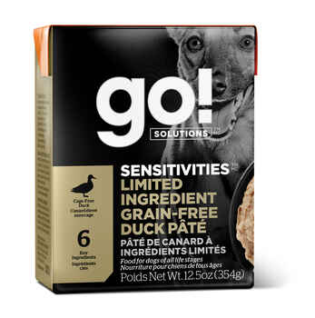 Petcurean Go! Sensitivities Limited Ingredient Grain Free Duck Pate Wet Dog Food 12.5-oz, case of 12 product detail number 1.0