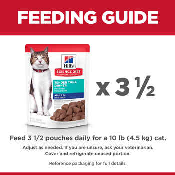 Hill's Science Diet Adult 7+ Tender Tuna Dinner Wet Cat Food Pouches - 2.8 oz Pouches - Pack of 24
