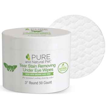 Pure and Natural Pet Tear Stain Removing Under Eye Wipes 3" Round 50 ct product detail number 1.0