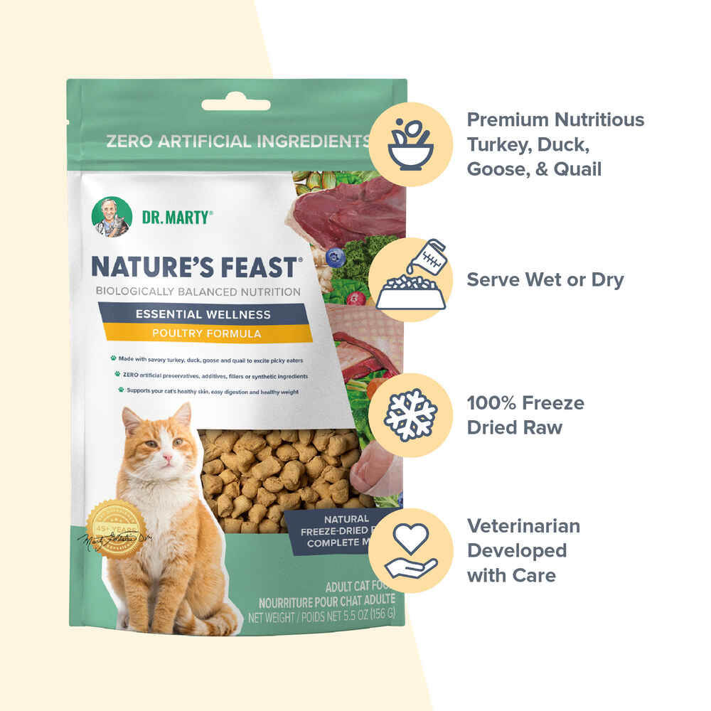 Dr. Marty Nature's Feast Essential Wellness Poultry Premium Freeze-Dried Raw Cat Food