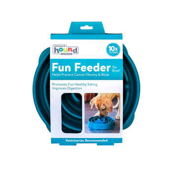 Outward Hound Fun Feeder Slo-Bowl - Turquoise Drop - Small 8" x 8" x 2.5" product detail number 1.0