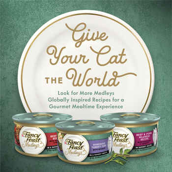 Fancy Feast Medleys Shredded Fare Collection Variety Pack Wet Cat Food 3 oz. Cans - Case of 12