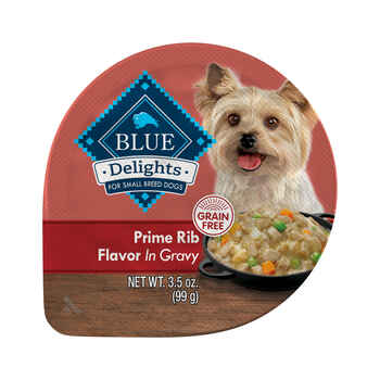 Blue Buffalo BLUE Delights Adult Prime Rib Flavor in Hearty Gravy Small Breed Wet Dog Food 3.5 oz Cup - Case of 12 product detail number 1.0