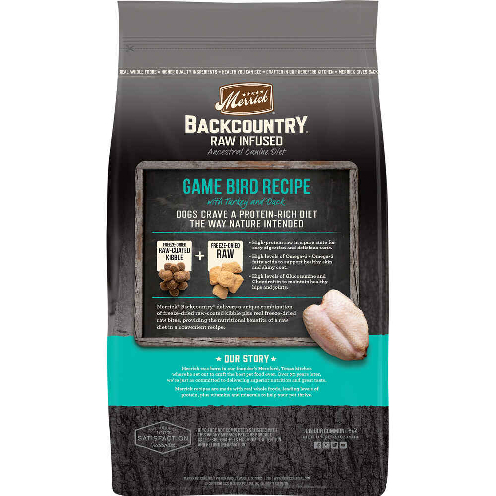 Merrick Backcountry Raw Infused Grain Free Wild Game Bird Dry Dog Food
