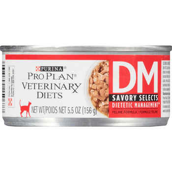 Purina Pro Plan Veterinary Diets DM Dietetic Management Savory Selects Feline Formula Wet Cat Food - (24) 5.5 oz. Cans