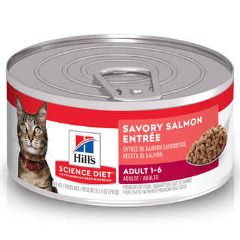 Hill's Science Diet Adult Savory Salmon Entrée Wet Cat Food - 5.5 oz Cans - Case of 24 product detail number 1.0
