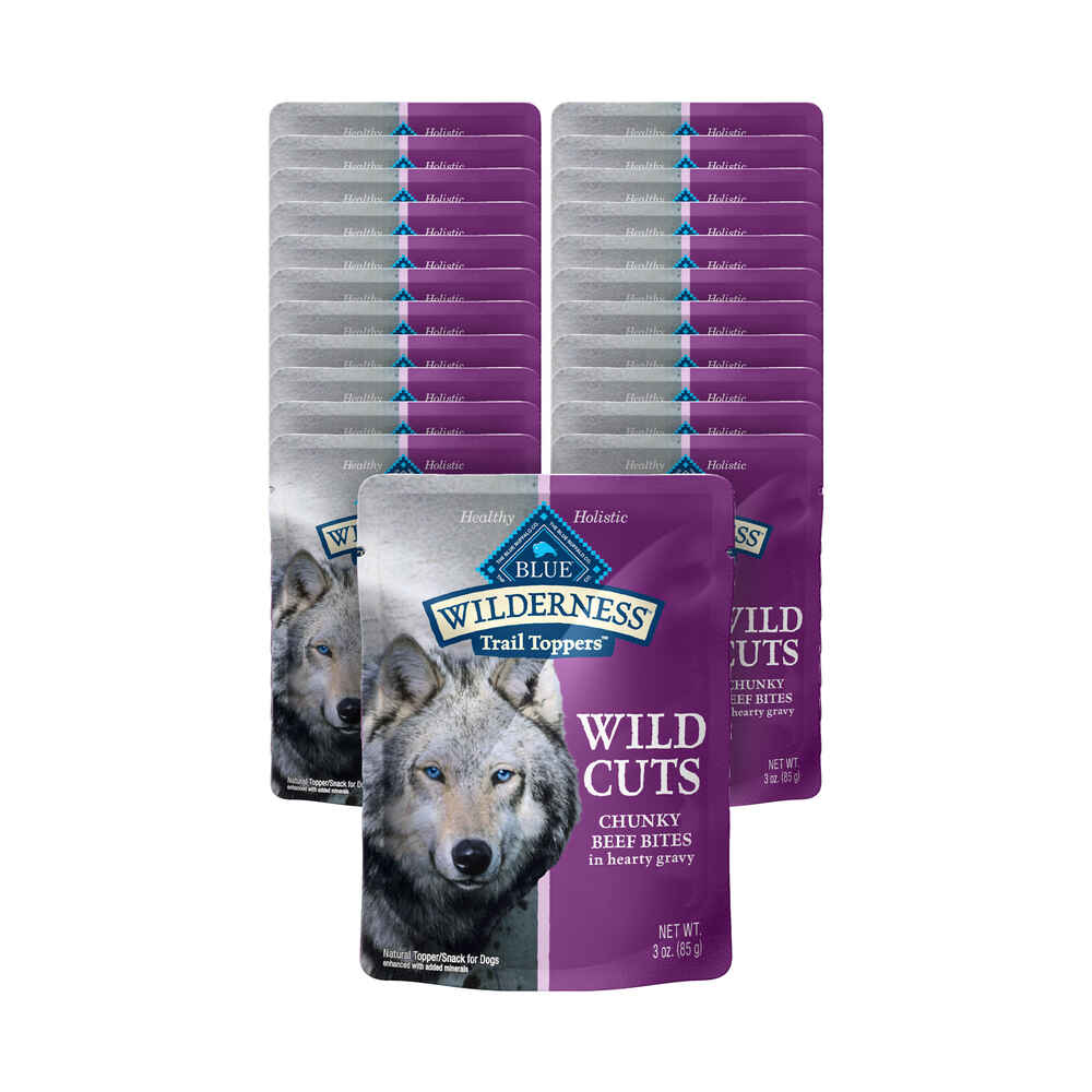 Blue Buffalo BLUE Wilderness Adult Wild Cuts Trail Toppers Chunky Beef Bites Dog Food Topper