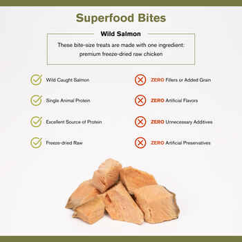 Badlands Ranch Superfood Bites 100% Salmon Freeze Dried Raw Dog Treats 4 oz Bag