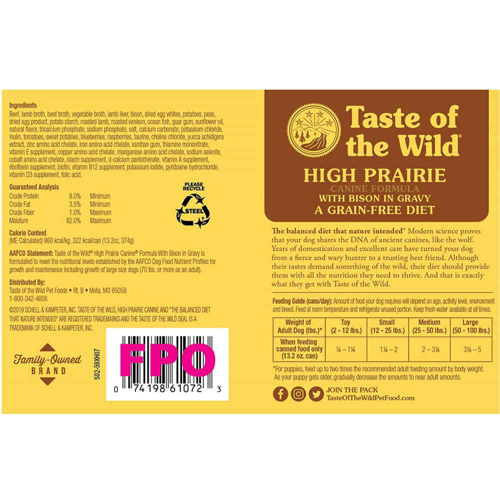 Taste Of The Wild High Prairie Canned Dog Food