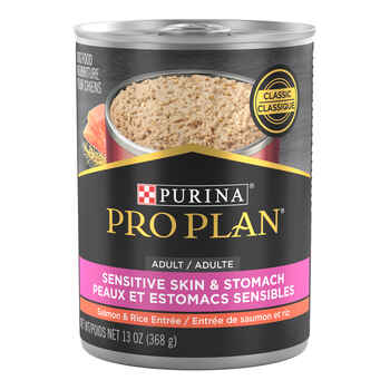 Purina Pro Plan Adult Sensitive Skin & Stomach Salmon & Rice Entree Wet Dog Food 13 oz Cans (Case of 12) product detail number 1.0