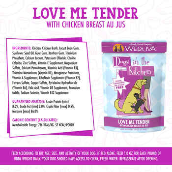 Weruva Dogs in the Kitchen Love Me Tender Grain Free Chicken Breast for Dogs 12 2.8-oz Cans