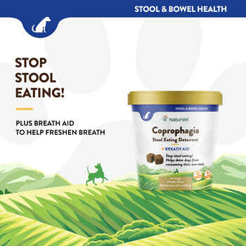 NaturVet Coprophagia Stool Eating Deterrent Plus Breath Aid Supplement for Dogs Soft Chews 70 ct