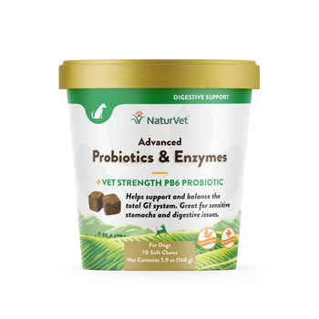 NaturVet Advanced Probiotics and Enzymes Plus Vet Strength PB6 Probiotic Supplement for Dogs Soft Chews 70 ct product detail number 1.0
