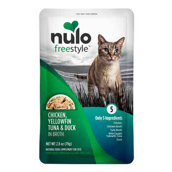 Nulo FreeStyle Chicken, Yellowfin Tuna & Duck Broth Cat Food Topper 24 2.8oz pouches product detail number 1.0