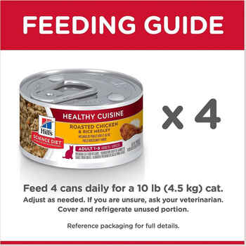 Hill's Science Diet Adult Healthy Cuisine Roasted Chicken & Rice Medley Wet Cat Food - 2.8 oz Cans - Case of 24