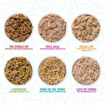 Weruva Dogs in the Kitchen Grain Free Pooch Pouch Party! Variety Pack Wet for Dogs 12 2.8-oz Packs