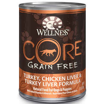 Wellness Core Grain Free Chicken Turkey Liver for Dogs 12 12.5oz Cans product detail number 1.0