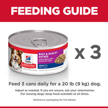 Hill's Science Diet Adult 7+ Beef & Barley Entrée Wet Dog Food - 13 oz Cans - Case of 12