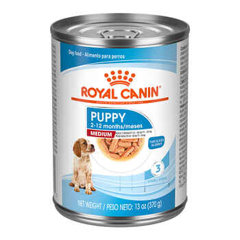 Royal Canin Size Health Nutrition Medium Breed Puppy Thin Slices in Gravy Wet Dog Food - 13 oz Cans - Case of 12 product detail number 1.0