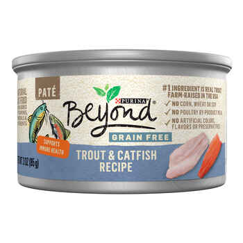 Purina Beyond Grain-Free Trout & Catfish Pate Recipe Wet Cat Food 3 oz Can - Case of 12 product detail number 1.0