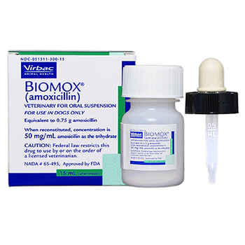 BIOMOX (amoxicillin) Oral Suspension 50 mg/mL - 15 mL Bottle (when mixed) product detail number 1.0