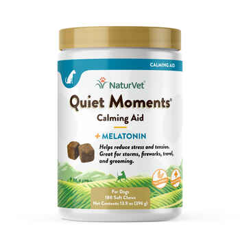 NaturVet Quiet Moments Calming Aid Plus Melatonin Supplement for Dogs Soft Chews 180 ct product detail number 1.0
