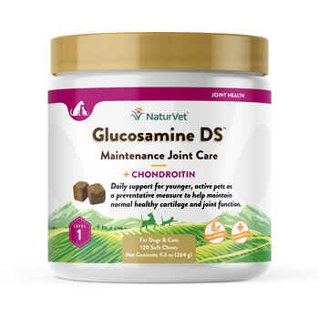 NaturVet Glucosamine DS Level 1 Maintenance Joint Care Supplement for Dogs and Cats Soft Chews 120 ct product detail number 1.0