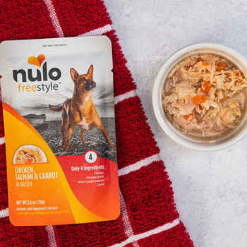 Nulo FreeStyle Chicken, Salmon & Carrot in Broth Dog Food Topper 24 2.8oz cans