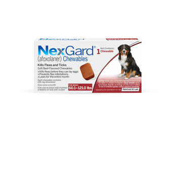 NexGard® (afoxolaner) Chewables 1 dose (1 month supply), 60 to 121 lbs product detail number 1.0