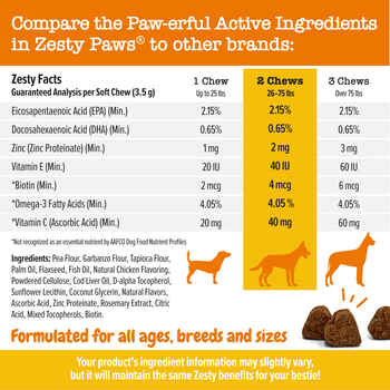 Zesty Paws Skin & Coat Bites for Dogs Chicken - 90ct
