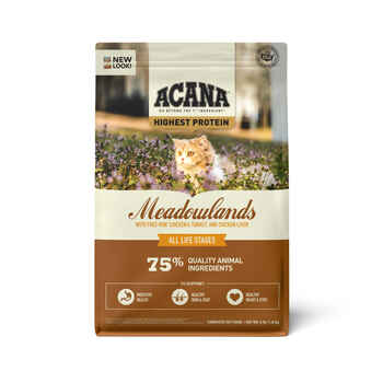 ACANA Meadowlands Highest Protein Dry Cat Food 4 lb Bag product detail number 1.0