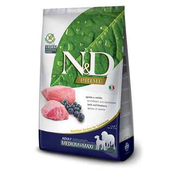 Farmina N&D Prime Adult Medium & Maxi Lamb & Blueberry Dry Dog Food 5.5 lb Bag product detail number 1.0